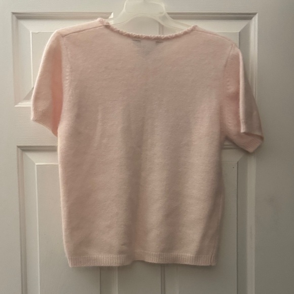 New Baby Pink Embroidered Angora blend Sweater Set - Picture 10 of 12